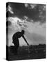 Farmer Watering the Crops-Ed Clark-Stretched Canvas