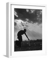 Farmer Watering the Crops-Ed Clark-Framed Photographic Print