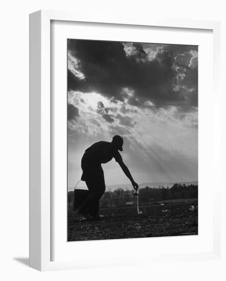 Farmer Watering the Crops-Ed Clark-Framed Photographic Print