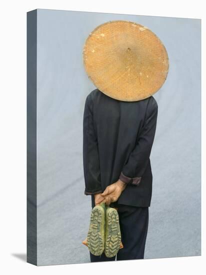 Farmer Wearing Bamboo Hat, Yunnan Province, China-Keren Su-Stretched Canvas