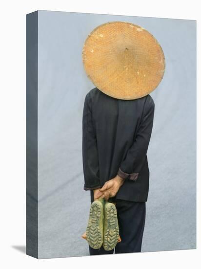 Farmer Wearing Bamboo Hat, Yunnan Province, China-Keren Su-Stretched Canvas