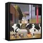 Farmer with Cows, 1992-Reg Cartwright-Framed Stretched Canvas