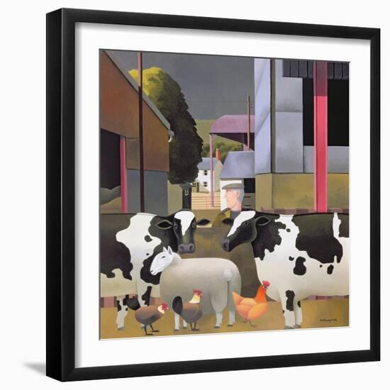 Farmer with Cows, 1992-Reg Cartwright-Framed Giclee Print