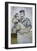 Farmer with Goat, Mural in Orgosolo, Sardinia, Italy-null-Framed Giclee Print