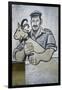 Farmer with Goat, Mural in Orgosolo, Sardinia, Italy-null-Framed Giclee Print