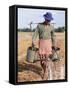 Farmer with Watering Cans, Cambodia, Indochina, Southeast Asia-Tim Hall-Framed Stretched Canvas