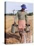 Farmer with Watering Cans, Cambodia, Indochina, Southeast Asia-Tim Hall-Stretched Canvas