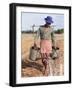 Farmer with Watering Cans, Cambodia, Indochina, Southeast Asia-Tim Hall-Framed Photographic Print