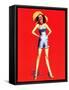 "Farmerette" 1950s Pin-Up  Girl by Billy Devorss-Piddix-Framed Stretched Canvas