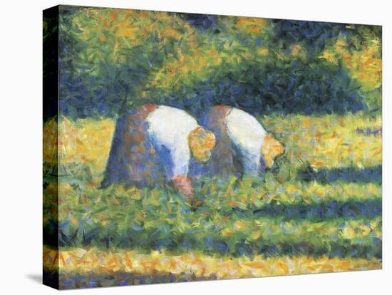 Farmers at Work, 1882-Georges Seurat-Stretched Canvas