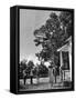 Farmers Family Saluting the Us Flag, During the Drought in Central and South Missouri-John Dominis-Framed Stretched Canvas