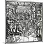 Farmers Feast, Woodcut, Germany, 16th Century-null-Mounted Giclee Print