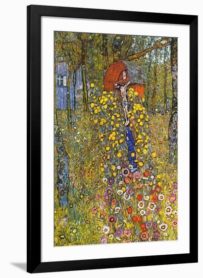 Farmers Garden with Crucifix-Gustav Klimt-Framed Art Print