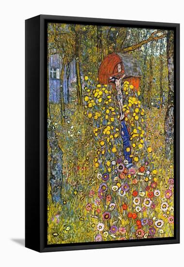 Farmers Garden with Crucifix-Gustav Klimt-Framed Stretched Canvas