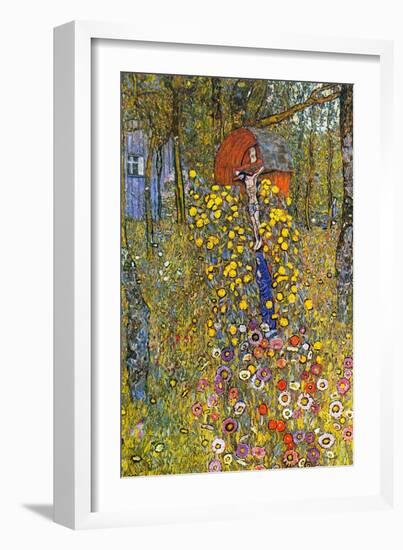 Farmers Garden with Crucifix-Gustav Klimt-Framed Art Print