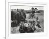 Farmers Having Lunch Brought and Served by Wives During Harvest of Spring Wheat in Wheat Farm-Gordon Coster-Framed Photographic Print