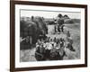 Farmers Having Lunch Brought and Served by Wives During Harvest of Spring Wheat in Wheat Farm-Gordon Coster-Framed Photographic Print