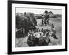 Farmers Having Lunch Brought and Served by Wives During Harvest of Spring Wheat in Wheat Farm-Gordon Coster-Framed Photographic Print