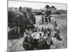 Farmers Having Lunch Brought and Served by Wives During Harvest of Spring Wheat in Wheat Farm-Gordon Coster-Mounted Photographic Print