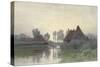 Farmers' Homes on the Water in Morning Mist, Ca. 1848-1903-Paul Joseph Constantin Gabriel-Stretched Canvas
