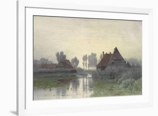 Farmers' Homes on the Water in Morning Mist, Ca. 1848-1903-Paul Joseph Constantin Gabriel-Framed Art Print