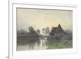 Farmers' Homes on the Water in Morning Mist, Ca. 1848-1903-Paul Joseph Constantin Gabriel-Framed Art Print