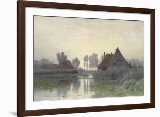 Farmers' Homes on the Water in Morning Mist, Ca. 1848-1903-Paul Joseph Constantin Gabriel-Framed Art Print