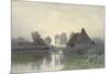 Farmers' Homes on the Water in Morning Mist, Ca. 1848-1903-Paul Joseph Constantin Gabriel-Mounted Art Print