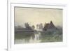 Farmers' Homes on the Water in Morning Mist, Ca. 1848-1903-Paul Joseph Constantin Gabriel-Framed Premium Giclee Print