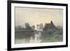 Farmers' Homes on the Water in Morning Mist, Ca. 1848-1903-Paul Joseph Constantin Gabriel-Framed Premium Giclee Print
