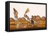 Farmers in a Field at a Time of Harvesting, from Thanjavur, India-null-Framed Stretched Canvas