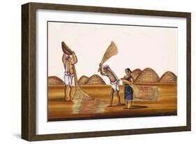 Farmers in a Field at a Time of Harvesting, from Thanjavur, India-null-Framed Giclee Print