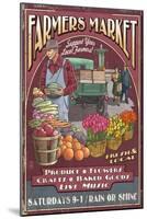 Farmers Market Vintage Sign-Lantern Press-Mounted Art Print