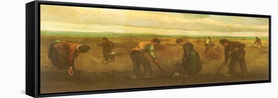 Farmers Planting Potatoes, 1884-Vincent van Gogh-Framed Stretched Canvas