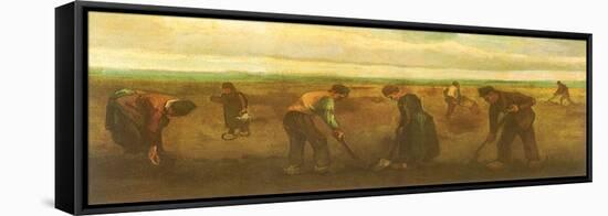 Farmers Planting Potatoes, 1884-Vincent van Gogh-Framed Stretched Canvas