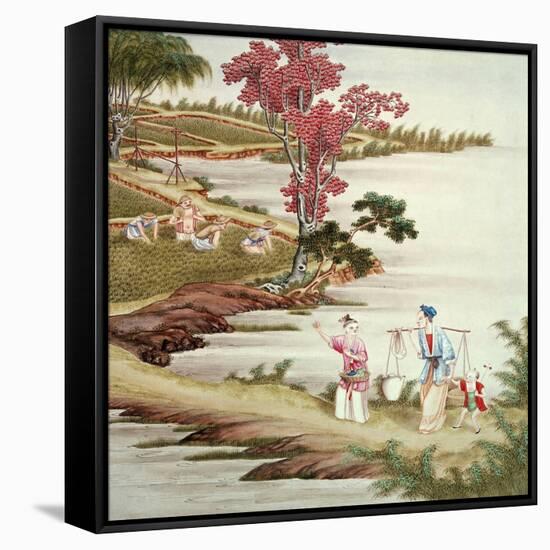 Farmers Planting Tea-null-Framed Stretched Canvas