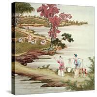 Farmers Planting Tea-null-Stretched Canvas