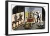 Farmers Pressing Apples to Make Cider, 1800s-null-Framed Giclee Print