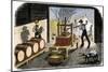 Farmers Pressing Apples to Make Cider, 1800s-null-Mounted Giclee Print