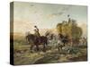 Farmers Returning from the Fields with Hay Wagon-null-Stretched Canvas