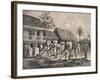 Farmers Spreading Coffee Beans-null-Framed Giclee Print