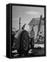 Farmers Storing their Grain-null-Framed Stretched Canvas