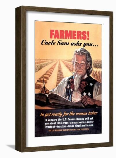 Farmers! Uncle Sam Asks You-Jerome Rogen-Framed Art Print