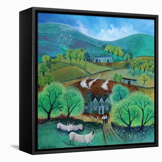 Farmers’ Weekly,2021;(acrylics on paper)-Lisa Graa Jensen-Framed Stretched Canvas