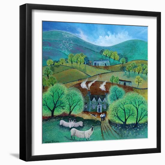 Farmers’ Weekly,2021;(acrylics on paper)-Lisa Graa Jensen-Framed Giclee Print