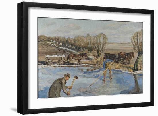 Farmhands fetching Ice, 1927-Fritz Syberg-Framed Giclee Print