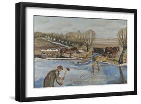 Farmhands fetching Ice, 1927-Fritz Syberg-Framed Giclee Print