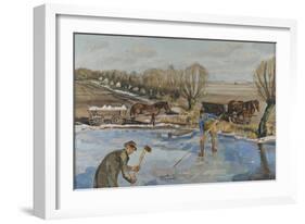 Farmhands fetching Ice, 1927-Fritz Syberg-Framed Giclee Print