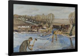 Farmhands fetching Ice, 1927-Fritz Syberg-Framed Giclee Print