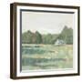 Farmhouse Across the Meadow Pastel-Sue Schlabach-Framed Art Print